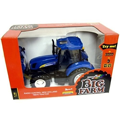 Lodër traktor me pult ERTL Britains New Holland T6070, shkallë 1:16, me rrymë, blu