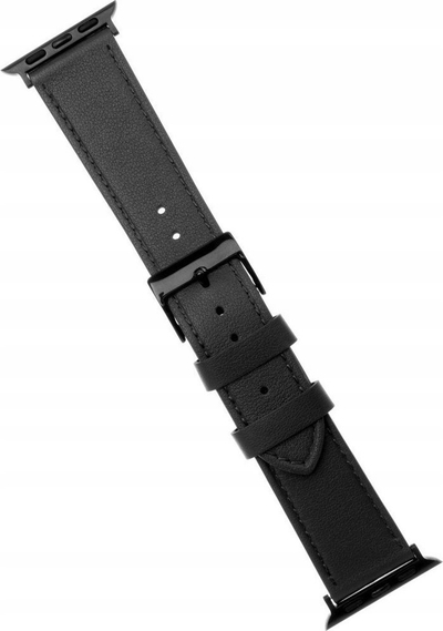 Рамен кожен ремен FIXED за паметен часовник на јаболко, 42/44/45 mm, кожа, црн