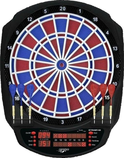 Tabelë elektronike darts Carromco Striker 401 Spartan, për 8 lojtarë, ekran LCD, shumëngjyrëshe