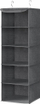 Organizator varëse për rroba, me 5 ndarje, 30x30x90cm, gri