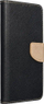 Mbulesë libri OEM Fancy, për iPhone 14 Plus, funksion stand, e zezë me ngjyrë ari