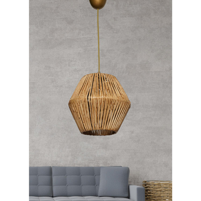 Llambë tavani metal+bamboo Ø25×55 cm (HM7363)