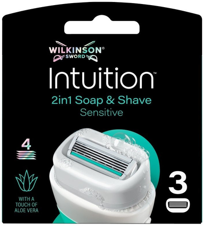 Koka zëvendësuese për brisk Wilkinson Sword Intuition Sensitive Care, 3 copë, me aloe vera