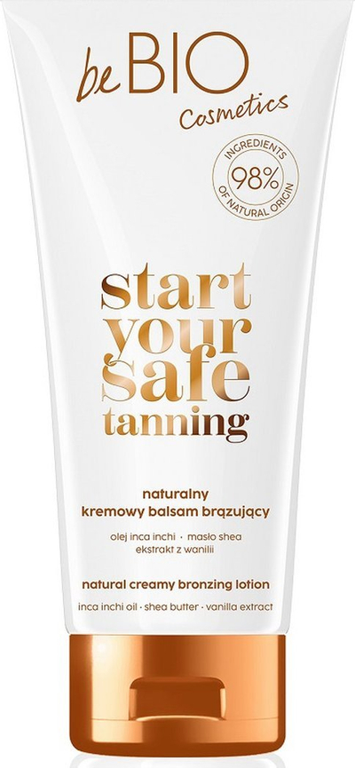 Locion vetëngjyrues trupi BeBIO Safe Tanning, 200 ml, ngjyrë e lehtë bronzi, për lëkurë të hidratuar