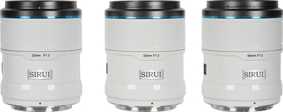 Set objektivash Sirui Sniper F1.2, 23mm 33mm 56mm, APS‑C, Fujifilm X, i bardhë