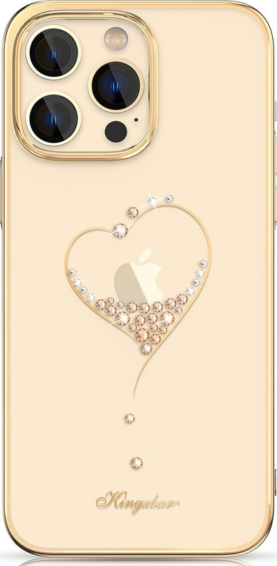Mbështjellës telefoni Kingxbar Wish Series për iPhone 14 Plus, me kristale, i artë