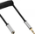 Kabllo audio InLine Slim Spiral 99284, jack 3.5mm M F, 0.5m, ngjyrë argjendtë