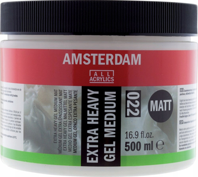 Medium akrilik Amsterdam Extra Heavy Gel 022, mat, 500 ml, transparent