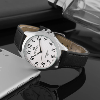 Orë dore Perfect Day PERFECT GXB412-03, për burra, 42mm, argjend