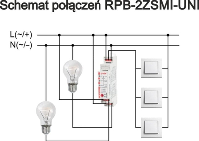Rele bistabile impulsive Relpol BIS-411, 2Z 16A 250V, për shinë 35mm