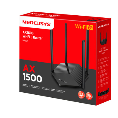 Router Mercusys MR60X, Wi-Fi 6 AX1500, Dual Band, i bardhë