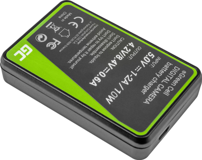 Karikues baterie për kamera Green Cell VW-BC10, me USB 5V, 10W, i zi