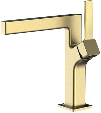 Rubinet lavamani Seva ALIBI Washbasin Mixer, montim një vrimë, pa valvul mbyllëse, Gold Brushed