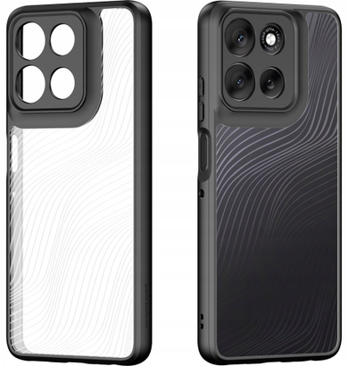 Këllëf telefoni Dux Ducis AIMO për Motorola Moto G56, TPU dhe PC, kundër goditjeve, i zi transparent