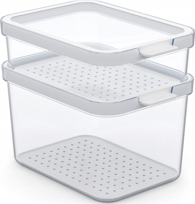 Organizues frigoriferi Rotho Cauma, 1.2L, plastikë transparente, i bardhë