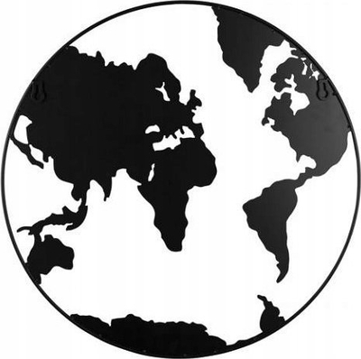 Tabelë memo Present Time World Map, metal, me magnetë, e zezë