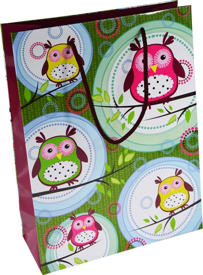 Qese dhuratash OFFICE PRODUCTS, e laminume, 24x10x32cm, me litar, shumëngjyrëshe
