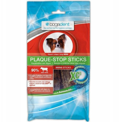 Shkopinj dentarë për qen Bogadent Plaque-stop Mini Sticks, funksional, me alga deti