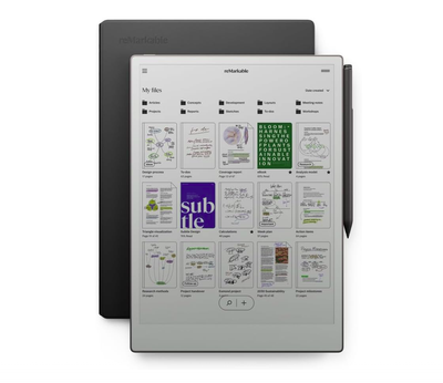 Fletore digjitale reMarkable Paper Pro, Marker Plus dhe BookFolio Pro lëkure, e zezë