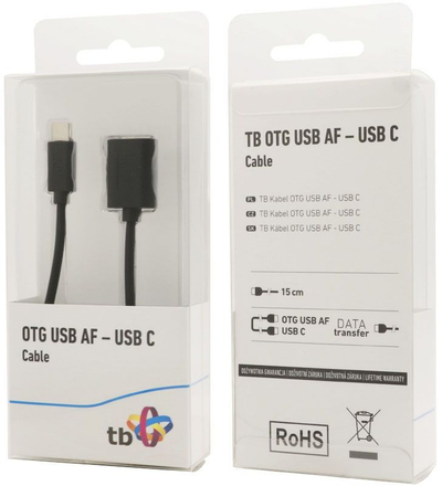 Адаптер USB тип C OTG TB Print AKTBXKU4PAC015B, USB порта, црн