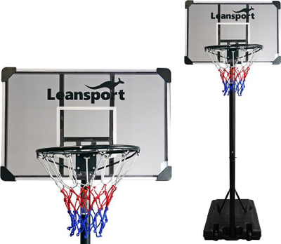 Kosh basketbolli Leansport, me rrota, 260 cm, i zi