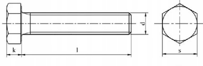 Vidë gjashtëkëndore DIN933 A2, M8 x 30mm, set 4 copë, metalike