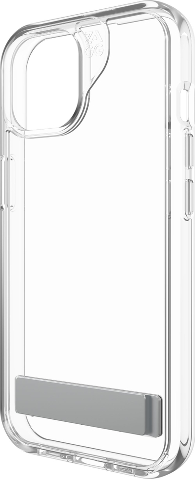 Mbështjellës telefoni ZAGG Crystal Palace Kickstand, për iPhone 16 15 14 13, kompatibil me MagSafe, transparent