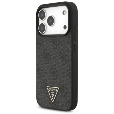 Mbulesë telefoni Guess 4G me rrip me rruaza dhe Triangle Logo MagSafe, për iPhone 17 Pro, e zezë