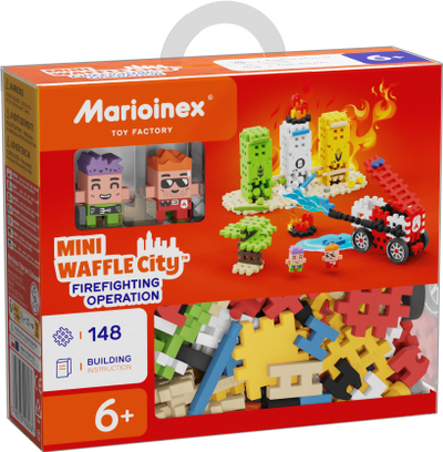 Set ndërtimi No Name Bricks Waffles Mini Firefighter Action, 148 pjesë, për fëmijë