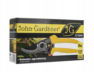 Gërshërë kopshti John Gardener GT2006, 215mm, për krasitje degësh, të verdha