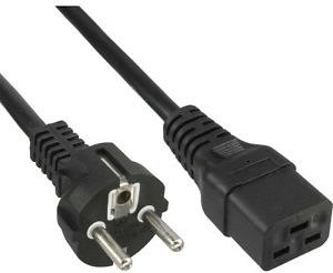 Кабел за струја InLine 16658E, Type F во IEC320 C19, 1.5m, црн