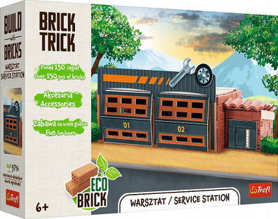 Set ndërtimi Brick Trick Workshop, me tulla të vërteta, lojë krijuese, me shumë ngjyra
