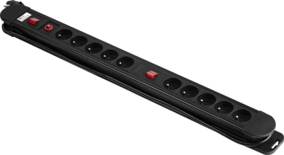 Zgjatës elektrik Virone PS-3/B, 10 priza, kabllo 1.5m, i zi