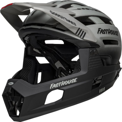 Helmetë çiklizmi Full Face Bell Super Air R Mips Spherical, MTB, e bardhë infrakuqe mat me shkëlqim