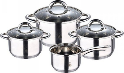 Set tenxheresh Renberg Alexander, 7 copë, çelik inox, ngjyrë argjendi