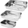 Set tepsish pjekjeje inox, 3 copë, çelik inox, ngjyrë argjendi