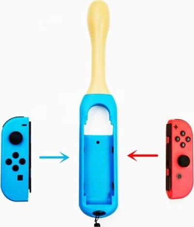 Mbajtëse shkopinj Taiko MARIGames për Joy-Con Nintendo Switch, set 2 copë, plastike ABS, blu dhe e kuqe
