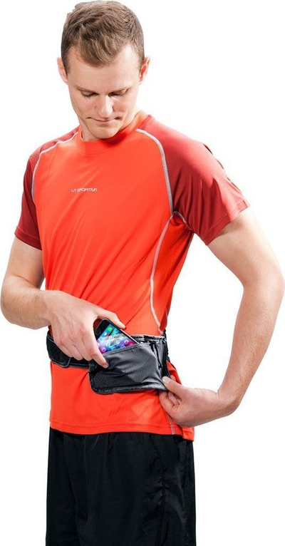 Çantë beli Deuter Shortrail I, sport, xhep për shishe, e zezë
