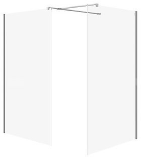 Kabinë dushi Cersanit Mille Walk In B796, 120x90x200 cm, xham 8 mm, krom