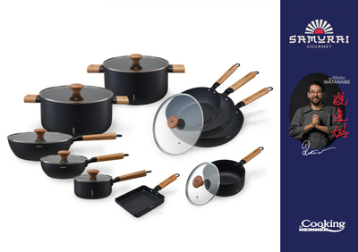 Tengere gjysmë e lartë Rikito Watanabe Samurai Gourmet, 28cm, 7.8L, me kapak xhami
