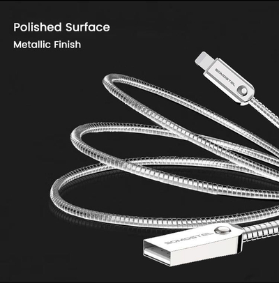 Kabllo karikimi Somostel Micro USB, Fast Charging 2.4A, 1m, ngjyrë argjendi