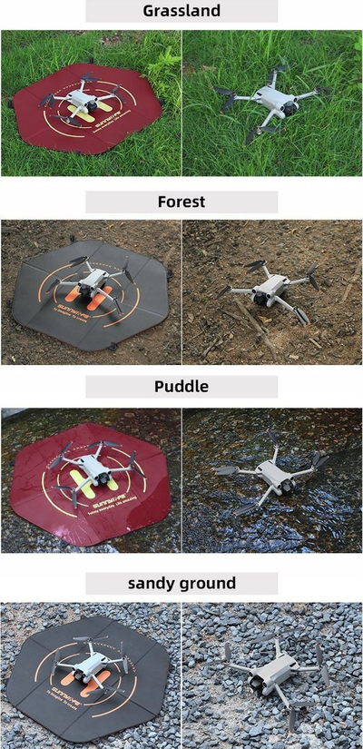 Dyshek ulje droni Sunnylife Landing Pad, 60cm, palosës, i kuq dhe i zi
