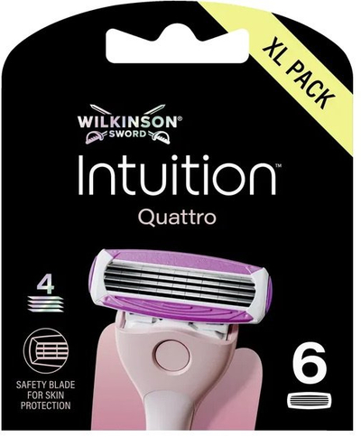 Rezerva briskash Wilkinson Intuition Quattro, 6 copë, për lëkurë të ndjeshme