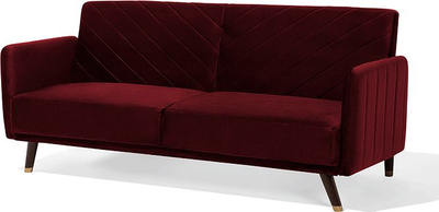Divan krevat Beliani Senja, kadife, 198 cm, i kuq