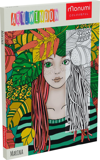 Set ngjyrosjeje Monumi Art Window Marina, poster dekorativ, motiv vajzë, shumëngjyrësh