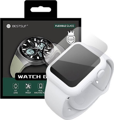 Mbrojtës ekrani Bestsuit Hybrid Glass, për Apple Watch Series 4 5 44mm, transparent