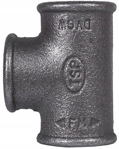 Treshe me fileto AGAflex Threaded Tee 1, 25 mm, gize, e zezë