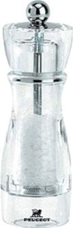 Mulli për kripë Peugeot Vittel, akrilik transparent, mekanizëm metalik, transparent