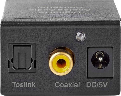 Konvertues audio Nedis ACON2510BK, digital në analog, Toslink koaksial në 2x RCA 3.5mm, i zi