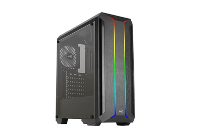 Kutia kompjuterike Aerocool Skyline ARGB, Mid Tower, panel anësor akrilik, e zezë